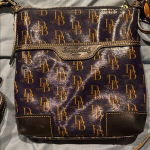 Dooney & Bourke Blue and Gold Logo Crossbody
